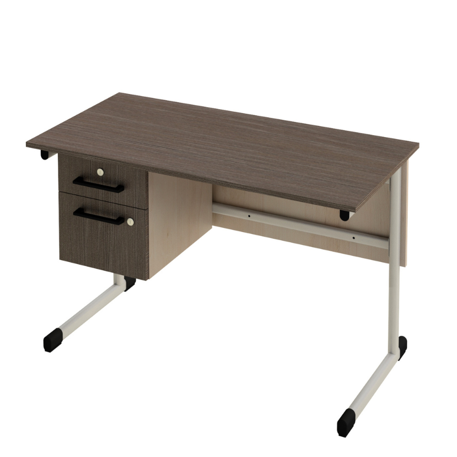 Стіл вчителя на посиленому плоскоовальному металевому каркасі, АЛМАНТ, 1200х600х760 мм